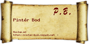 Pintér Bod névjegykártya